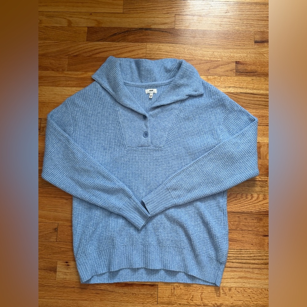 Aerie CozyUp Waffle Button Sweater